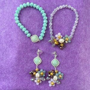 Handmade Amazonite Bracelets and Earrings Set